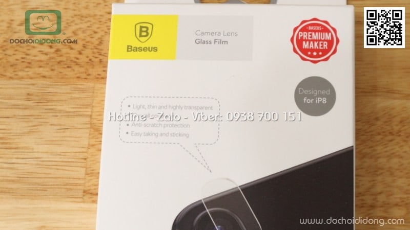 Bộ hai miếng dán cường lực camera sau iPhone X XS Baseus 9H