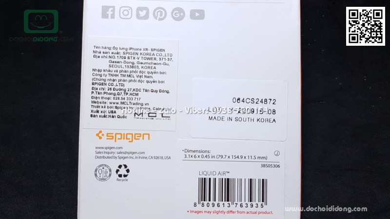 Ốp lưng iPhone Xr Spigen Liquid Air Armor