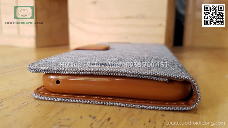 Bao da Samsung S9 Plus Mercury Canvas Diary vân vải nhét card