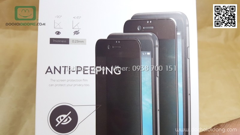 Miếng dán cường lực chống nhìn trộm iPhone 7 Baseus full màn hình