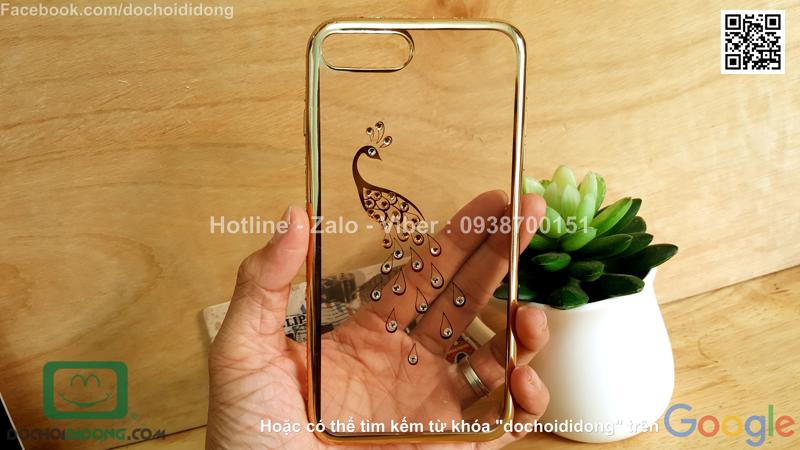 Ốp lưng iPhone 8 Plus đính đá hình con công