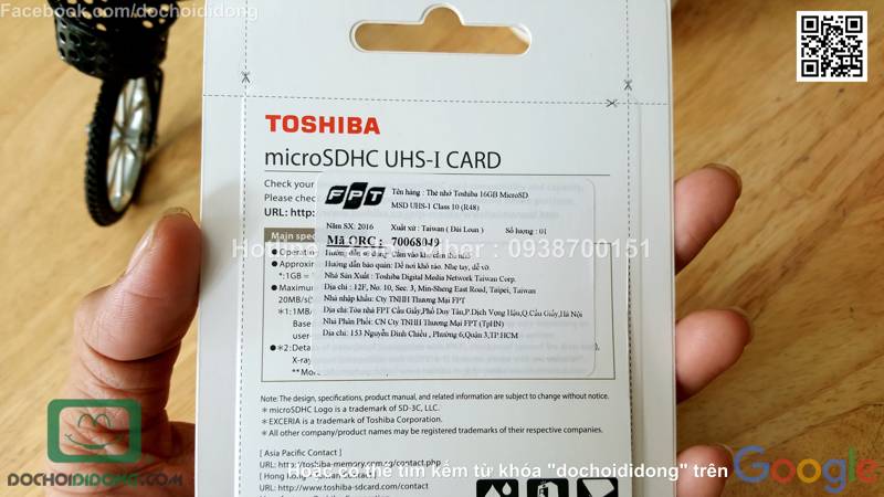 Thẻ nhớ Micro SD Toshiba 16GB