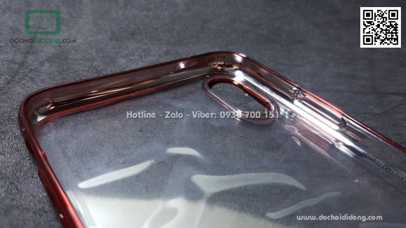 Ốp lưng iPhone XS Max Baseus Glitter trong suốt viền màu