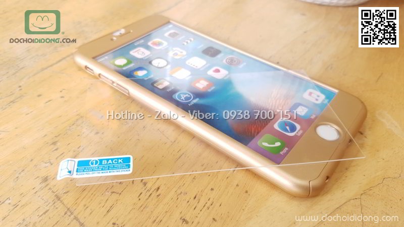 Ốp lưng iPhone 6 6S Plus Likgus bảo vệ 360 độ có kính cường lực