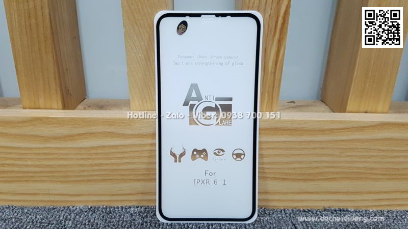 Miếng dán cường lực iPhone XR full màn hình nhám chống vân tay