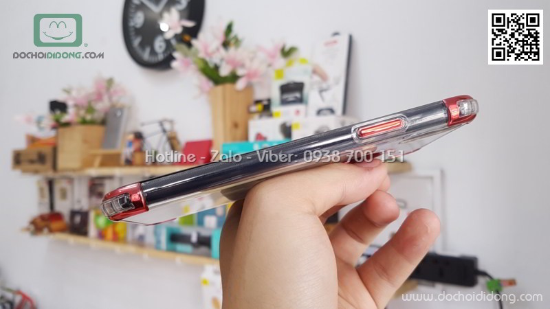 Ốp lưng iPhone X XS Zacase dẻo trong viền màu chống sốc