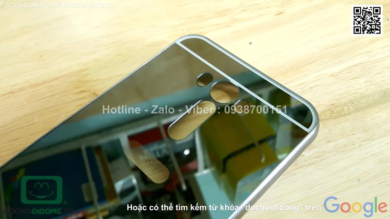 Ốp lưng Asus ZenFone 2 Laser ZE550KL viền nhôm lưng tráng gương