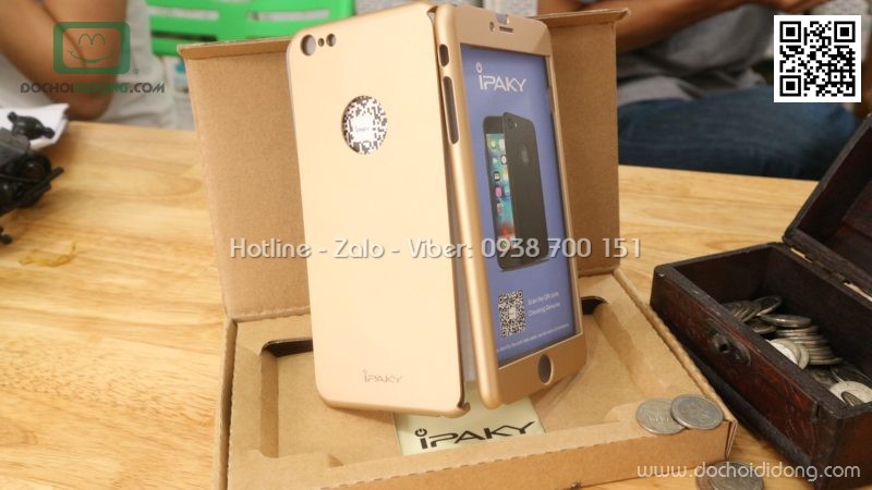 Ốp lưng iPhone 6 Plus Ipaky bảo vệ 360 độ có kính cường lực