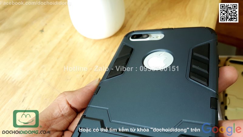 Ốp lưng iPhone 8 Plus Iron Man chống sốc có chống lưng