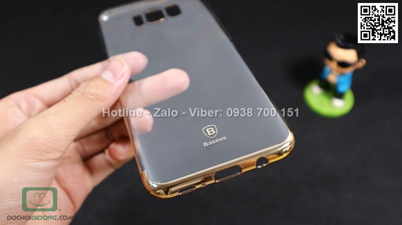 Ốp lưng Samsung Galaxy S8 Plus Baseus Glitter trong suốt viền màu