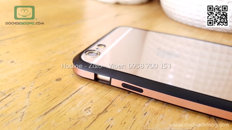 Ốp lưng iPhone 6 6S Plus Sulada lưng kính trong viền màu