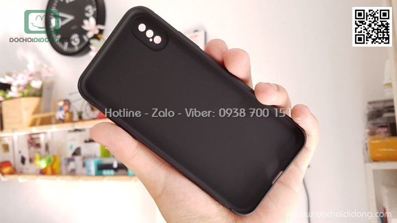 Ốp lưng iPhone X XS Zacase bảo vệ camera dẻo nhám lưng kín