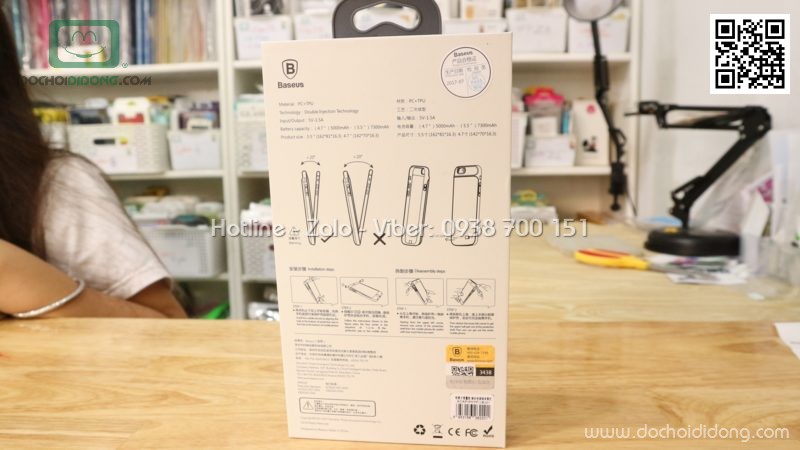 Ốp lưng sạc dự phòng iPhone 7 Plus Baseus 7300mAh