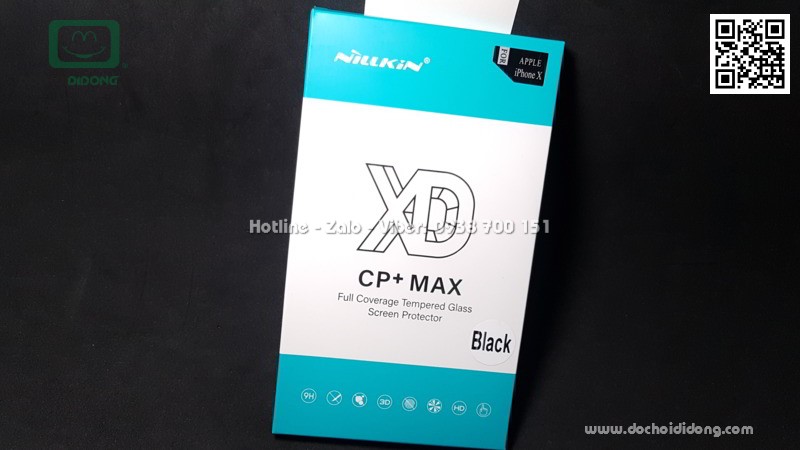Miếng dán cường lực full màn hình iPhone X Nillkin XD CP Max  9H