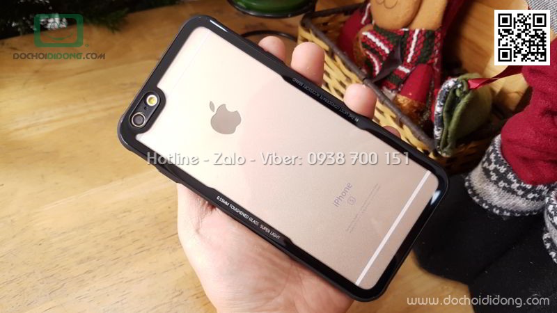 Ốp lưng iPhone 6 6S Plus Likgus lưng kính viền dẻo