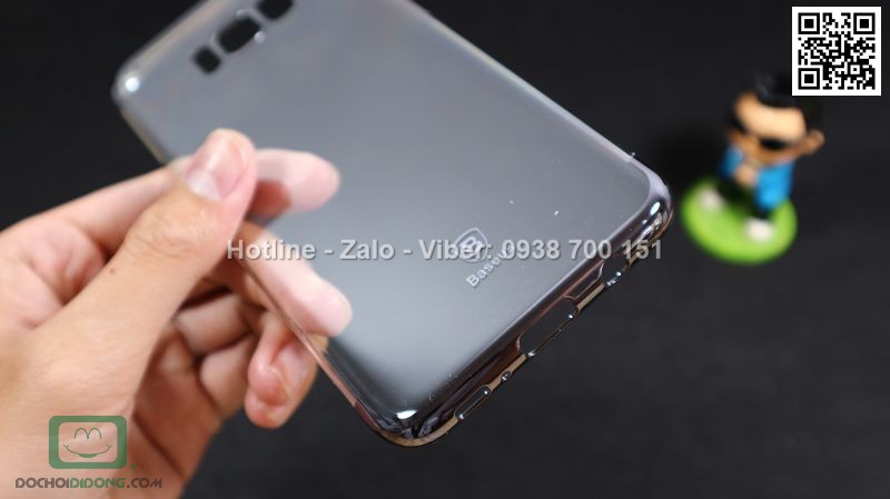 Ốp lưng Samsung Galaxy S8 Plus Baseus Glitter trong suốt viền màu