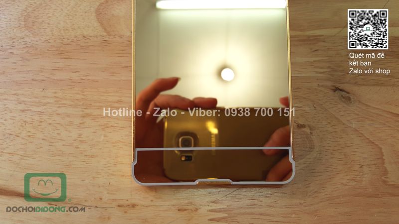 Ốp lưng OPPO R5 viền nhôm lưng tráng gương