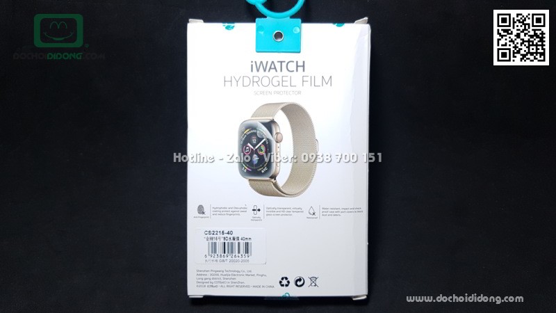 Miếng dán màn hình Apple Watch series 4 Coteetci 40mm