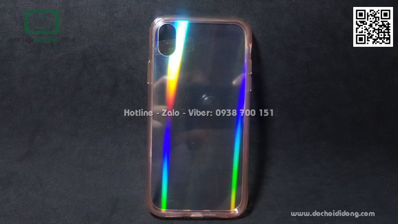 Ốp lưng iPhone XR Likgus Aurora lưng kính đổi màu