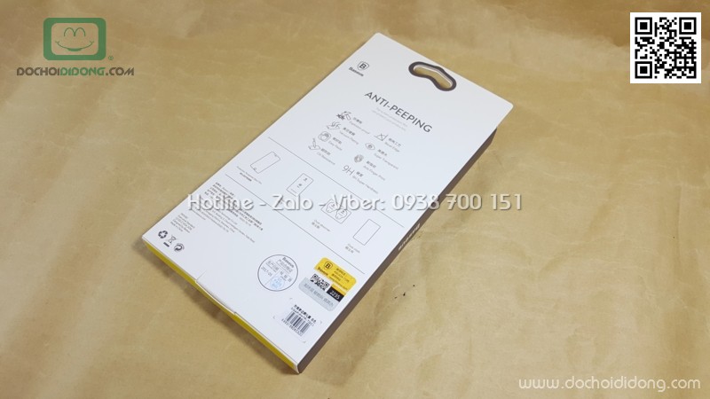 Miếng dán cường lực chống nhìn trộm iPhone 7 Plus Baseus full màn hình