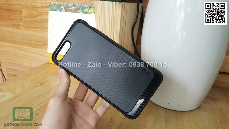 Ốp lưng iPhone 8 Plus Ringke vân kim loại