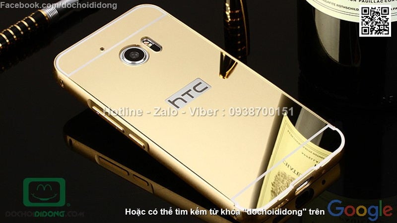 Ốp lưng HTC 10 Lifestyle viền nhôm lưng tráng gương