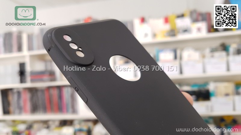 Ốp lưng iPhone X Zacase bảo vệ camera dẻo nhám khuyết táo