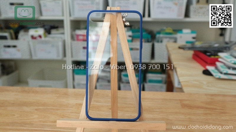 Ốp lưng iPhone 8 Plus iSmile viền màu lưng trong cứng mỏng