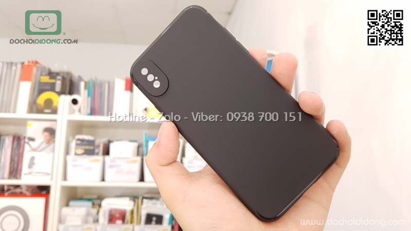 Ốp lưng iPhone X Zacase bảo vệ camera dẻo nhám lưng kín