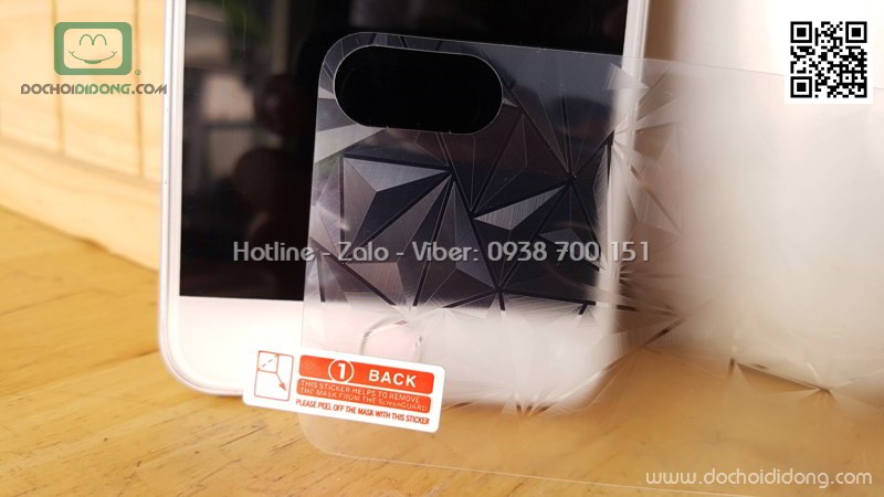 Miếng dán full lưng iPhone X kim cương