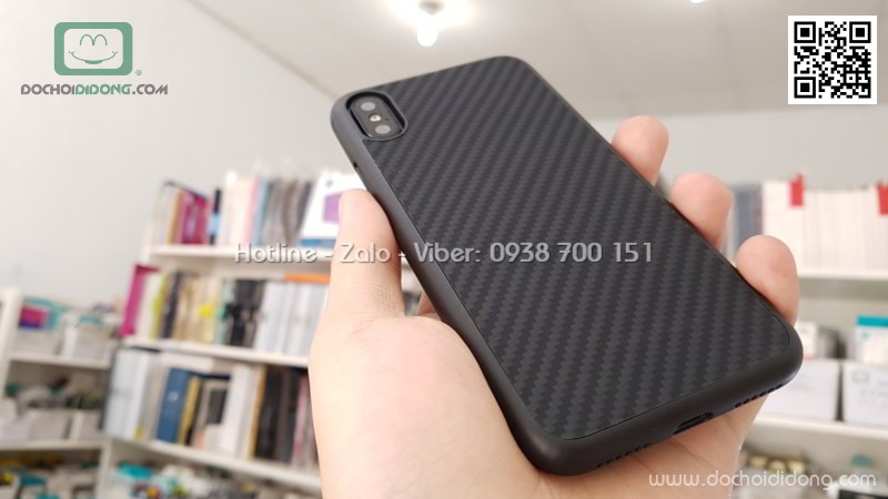 Ốp lưng iPhone X Nillkin carbon