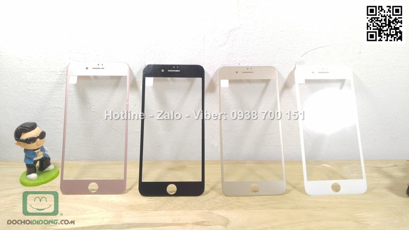 Miếng dán cường lực iPhone 8 Plus nhôm 3D full màn hình