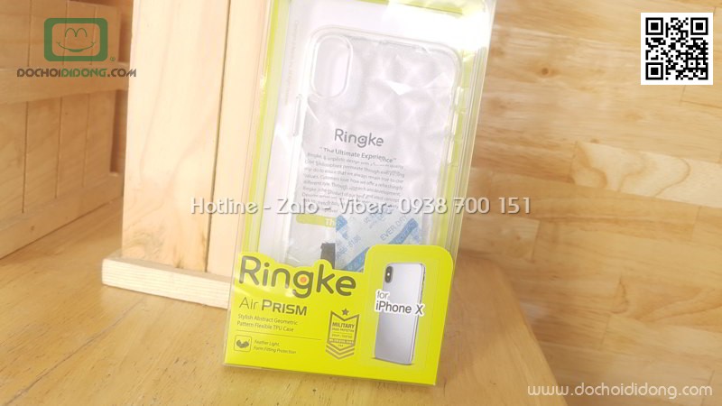 Ốp lưng iPhone X Ringke Air Prism kim tuyến