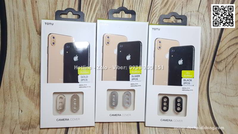 Bộ 2 ốp nhôm bảo vệ camera iPhone X Xs Xs Max Totu