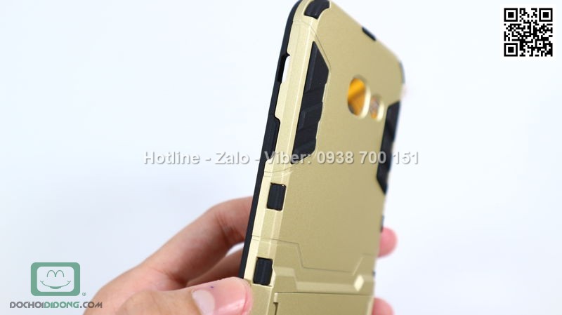 Ốp lưng Samsung Galaxy A3 2017 Iron Man chống sốc có chống lưng