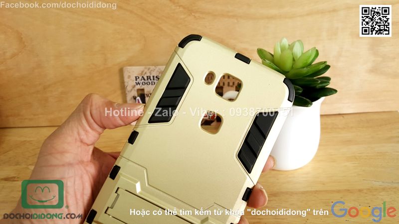 Ốp lưng Huawei G7 Plus Iron Man chống sốc có chống lưng