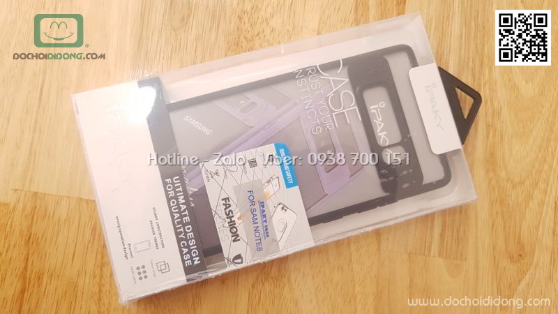 Ốp lưng Samsung Note 8 Ipaky trong viền màu