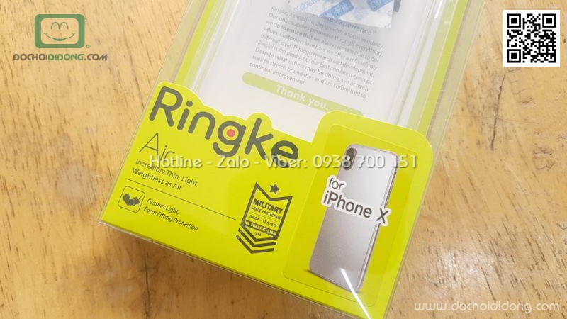 Ốp lưng iPhone X Ringke Air