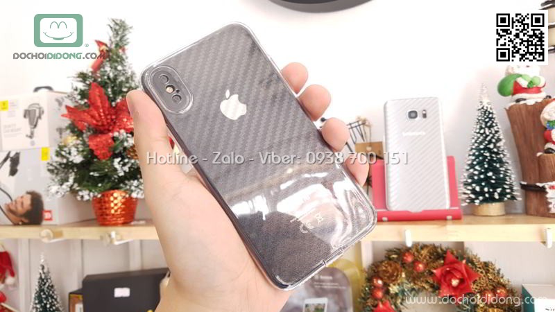 Ốp lưng iPhone X XS Zacase dẻo trong bảo vệ camera và chân sạc