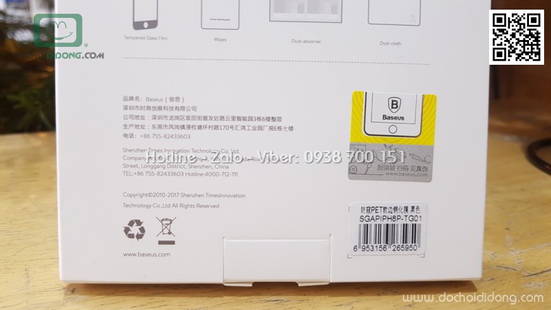 Miếng dán cường lực chống nhìn trộm iPhone 8 Plus Baseus full màn hình