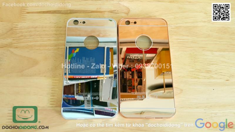 Ốp lưng iPhone 6 Plus viền nhôm lưng tráng gương