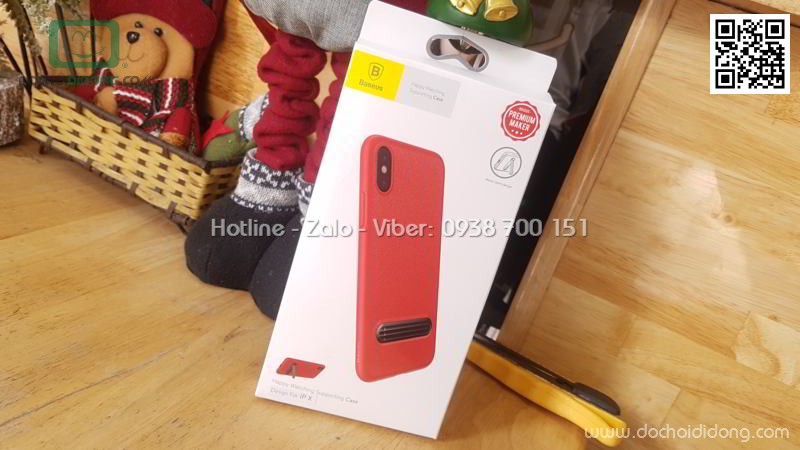 Ốp lưng iPhone X Baseus Happy Watching Supporting có chống lưng