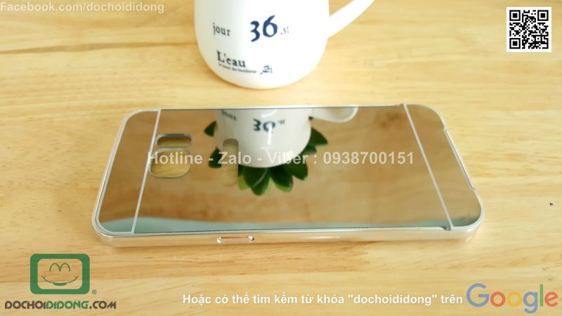 Ốp lưng Samsung Galaxy S7 Edge viền nhôm lưng tráng gương