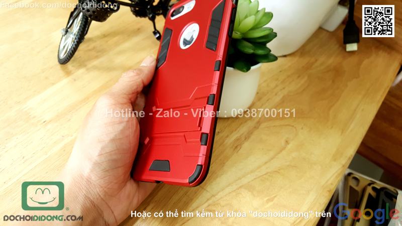 Ốp lưng iPhone 7 Plus Iron Man chống sốc có chống lưng