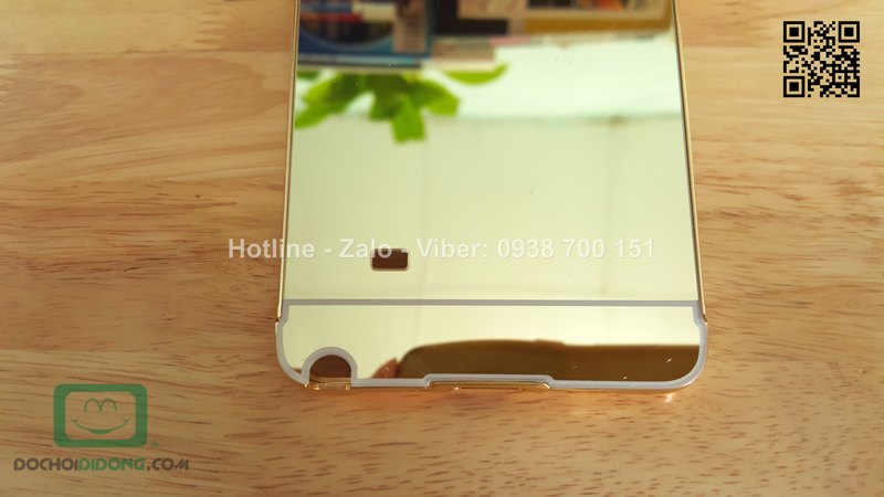 Ốp lưng Samsung Galaxy Note 4 viền nhôm lưng tráng gương