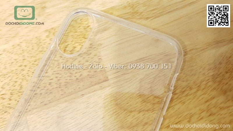 Ốp lưng iPhone X Zacase dẻo trong có nắp đậy cống sạc