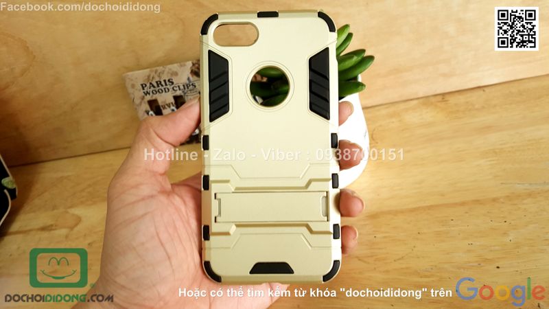 Ốp lưng iPhone 7 Iron Man chống sốc có chống lưng