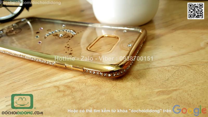 Ốp lưng Samsung Galaxy S7 Edge dẻo trong đính đá