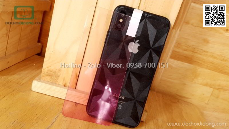 Miếng dán cường lực mặt lưng iPhone X Baseus hào quang kèm 2 dán camera