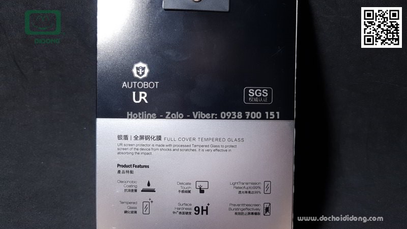 Miếng dán cường lực full màn hình iPhone XS Max AutoBot 0.26mm kèm dán sau